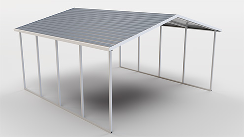 Boxed eave A-frame roof style metal building